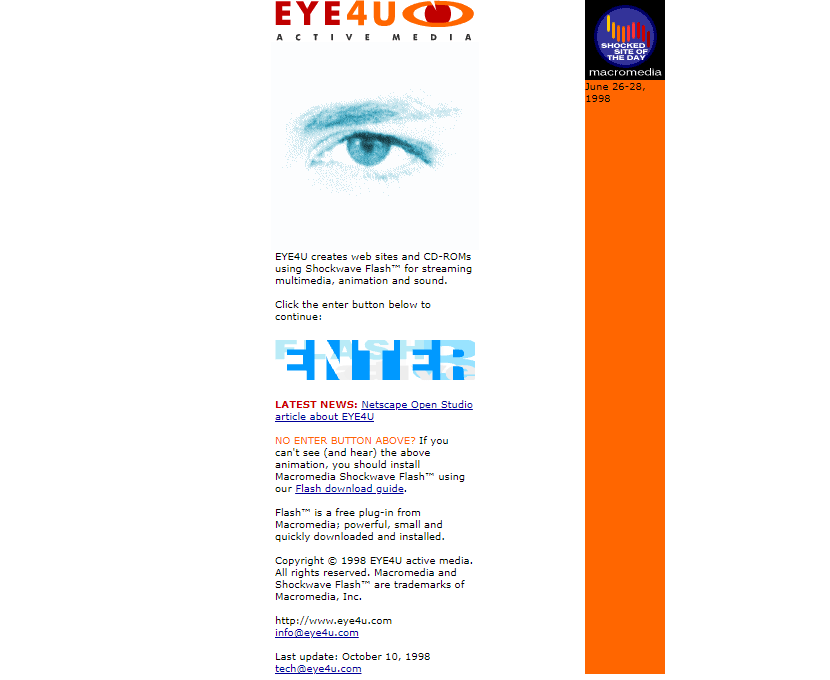 EYE4U flash website in 1998