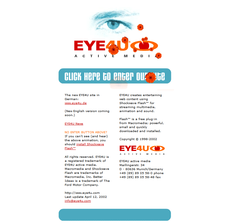 EYE4U flash website in 2003