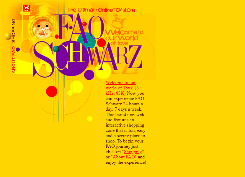 FAO Schwarz website in 1997