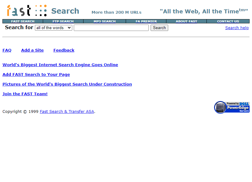 FAST Search in 1999