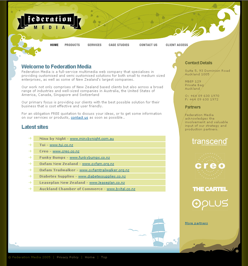 Federation Media website in 2006