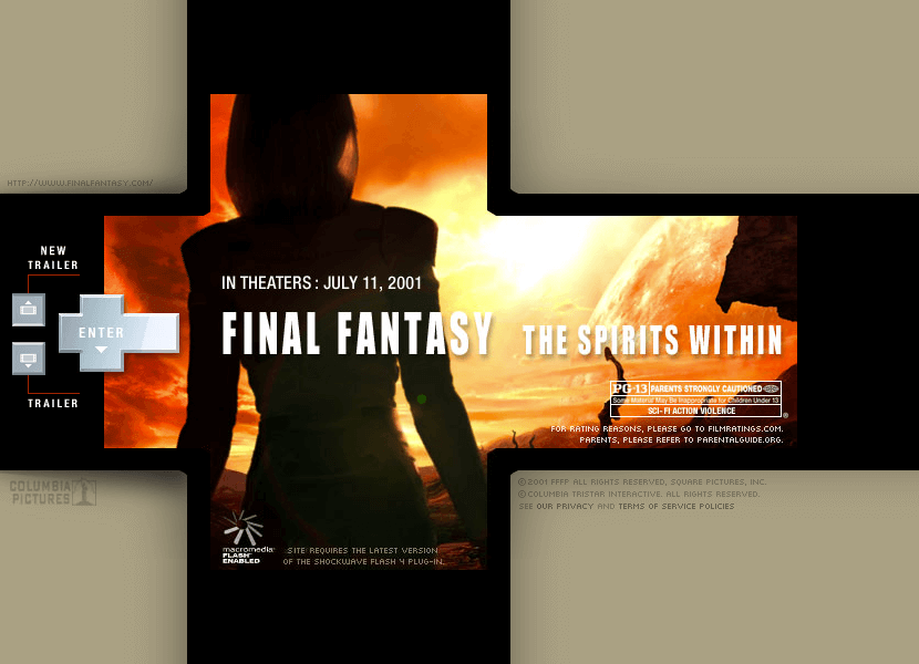 Final Fantasy website in 2001
