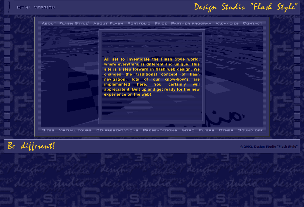 Flash Style website in 2002