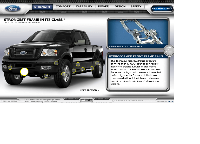 Ford F150 flash website in 2003