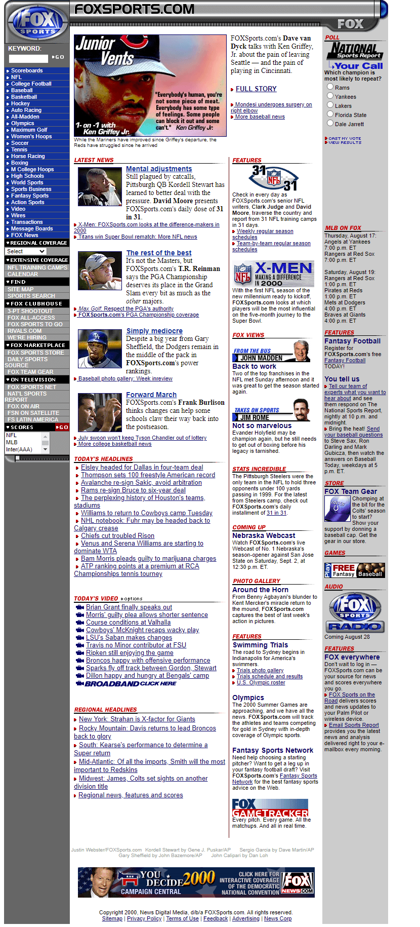FOX Sports website in 2000