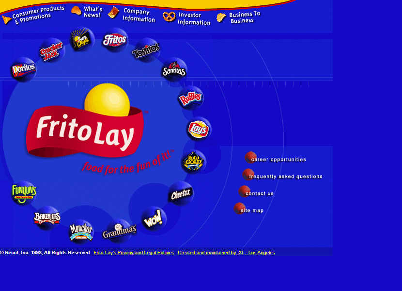 Frito-Lay website in 2000