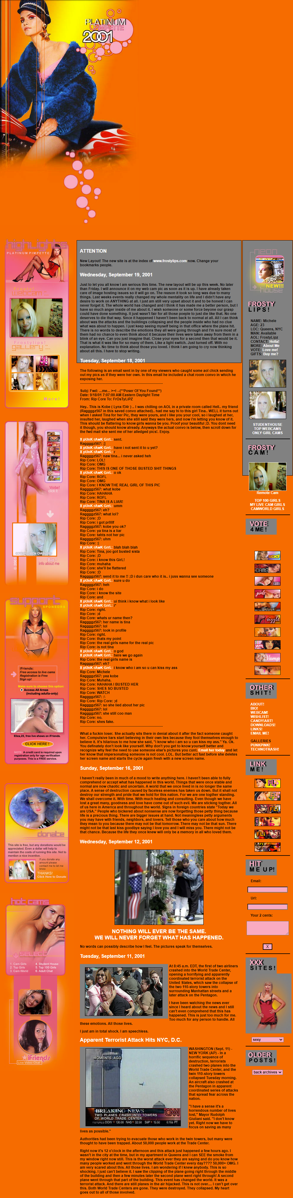 Frostylips website in 2001