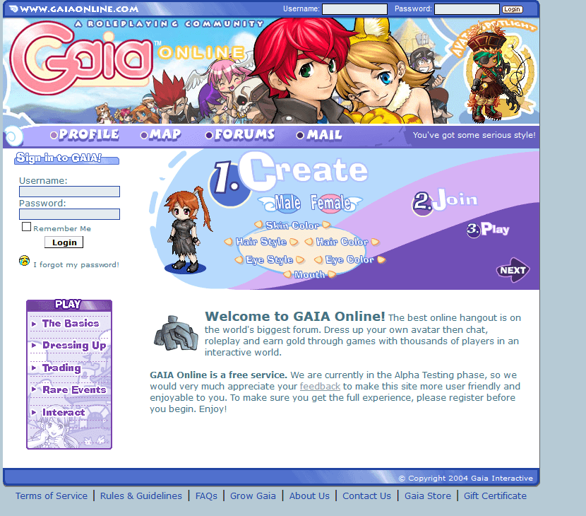 GAIA Online in 2005