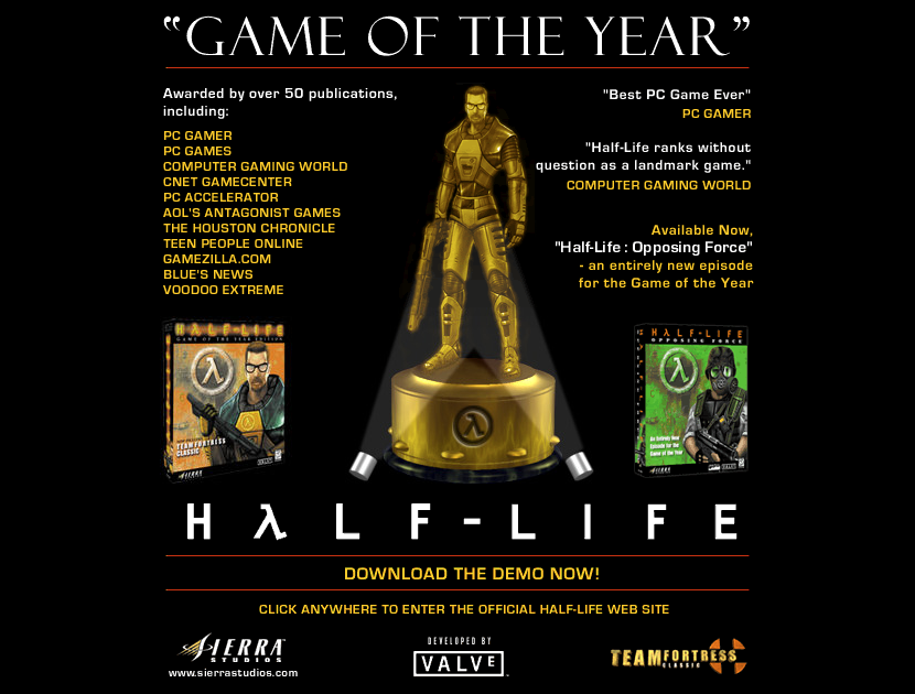 Half-Life: Game of the year in 1999