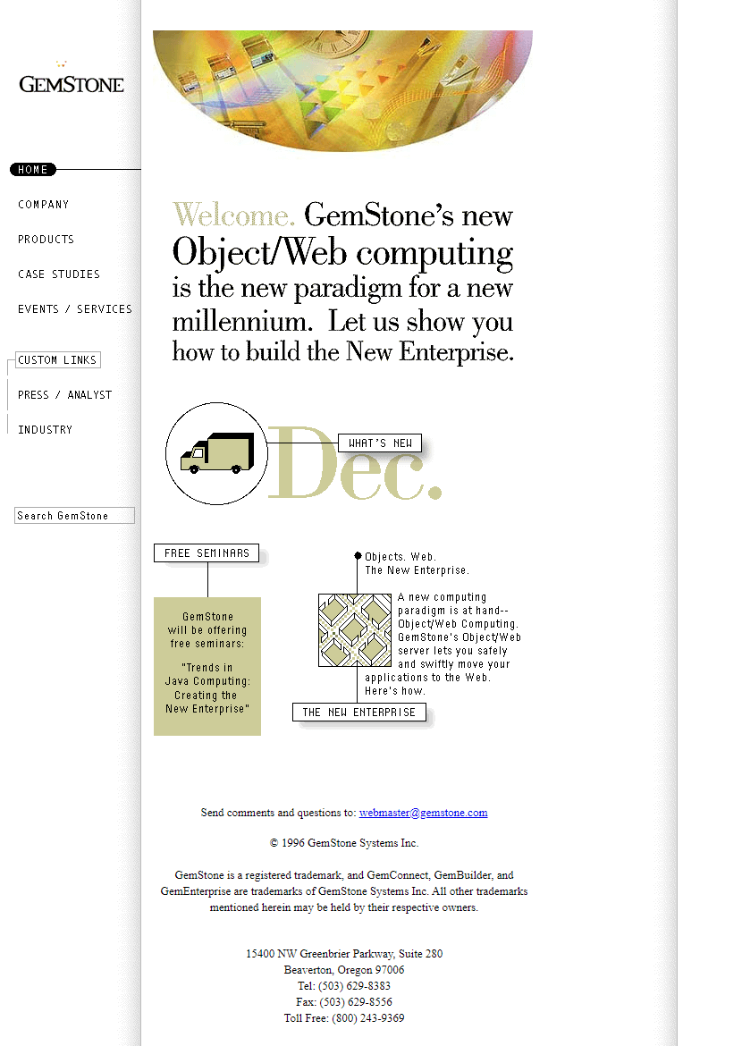 GemStone website in 1996