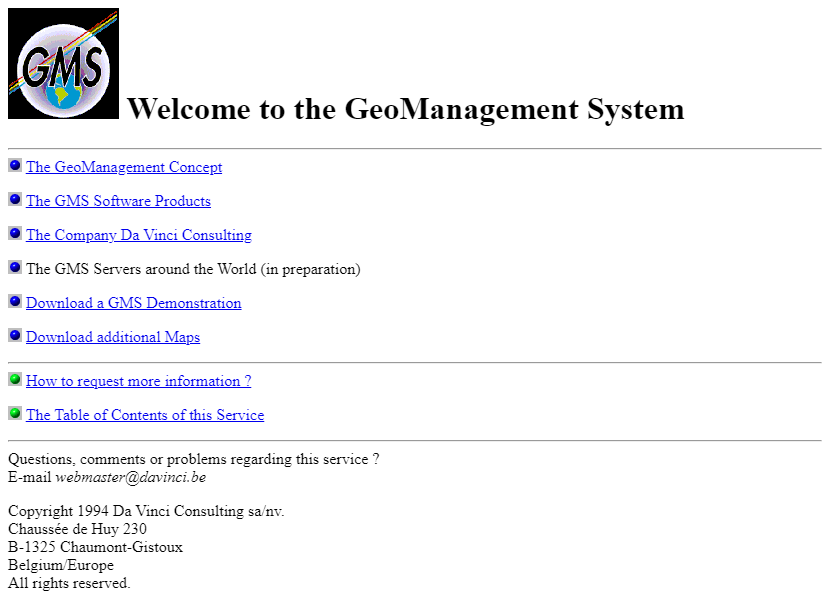 GeoManagement System in 1994