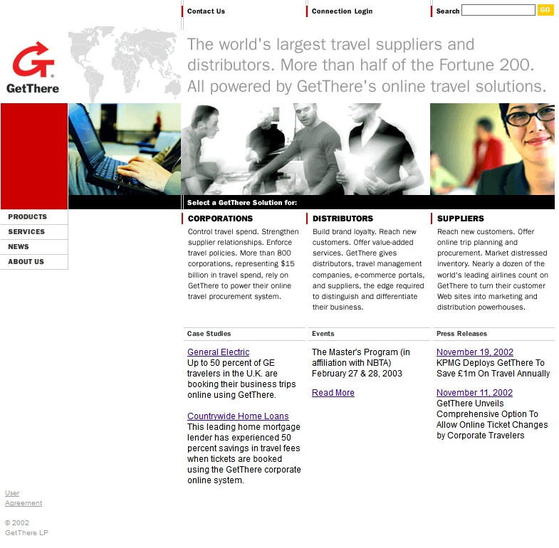 GetThere website in 2002