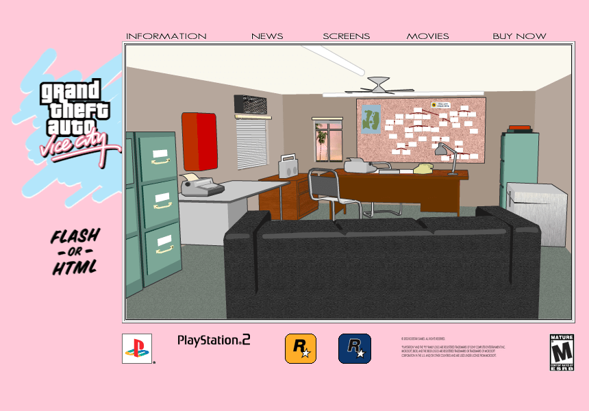 Grand Theft Auto Vice City flash website in 2002