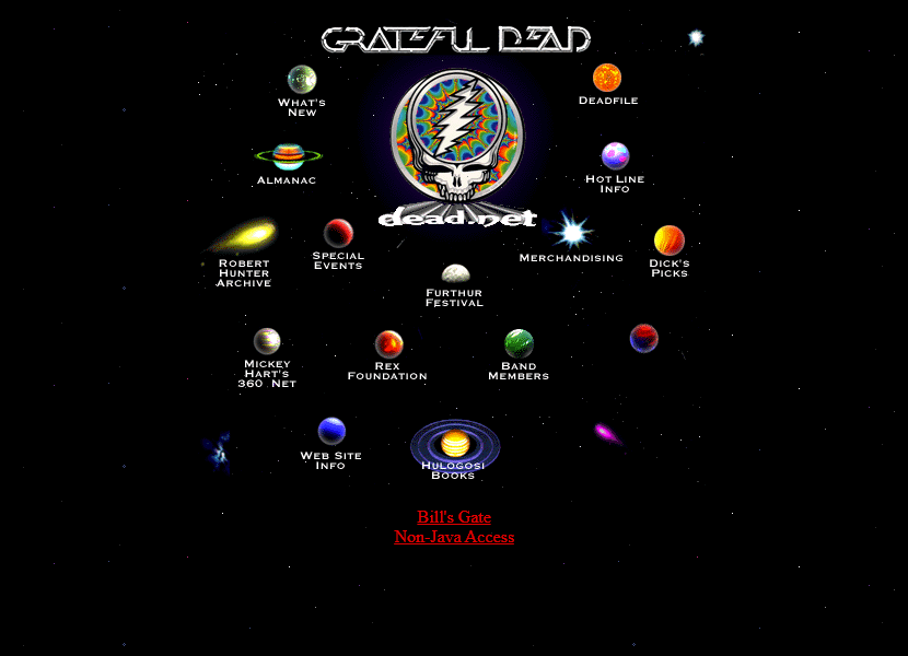 Grateful Dead website in 1996