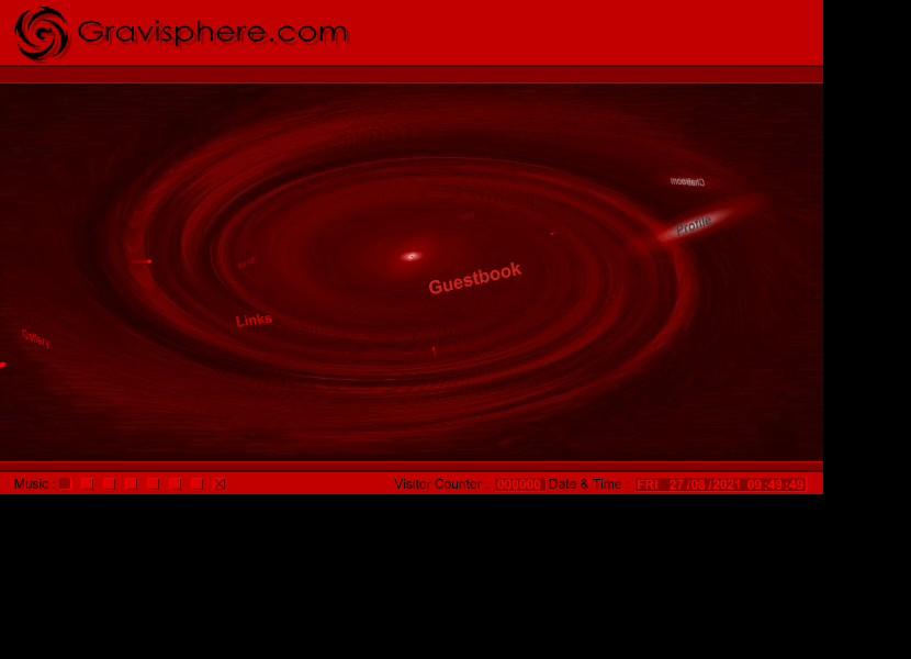 Gravisphere flash website in 2001