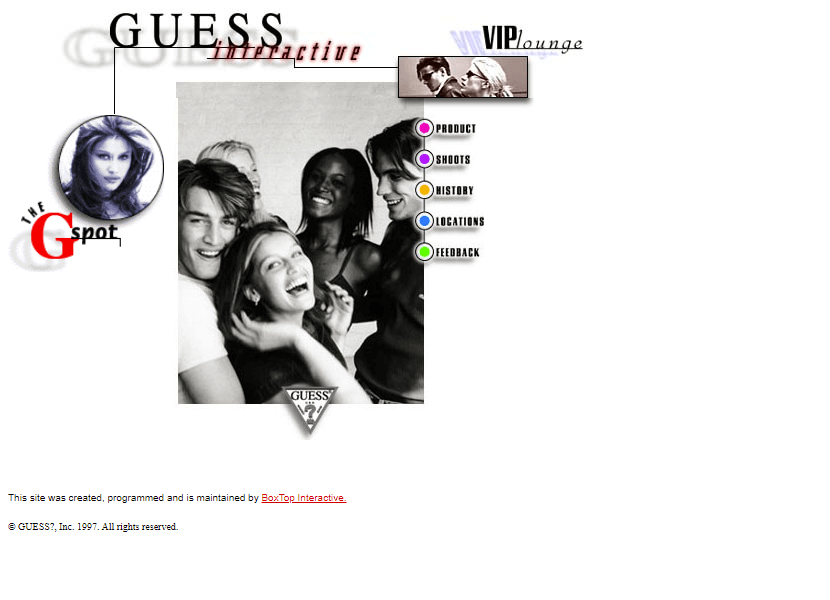 Guess website in 1997