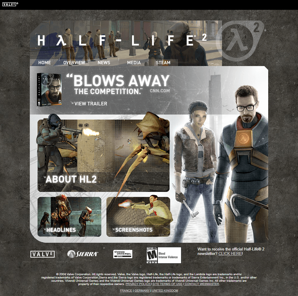 Half-Life 2 website in 2004