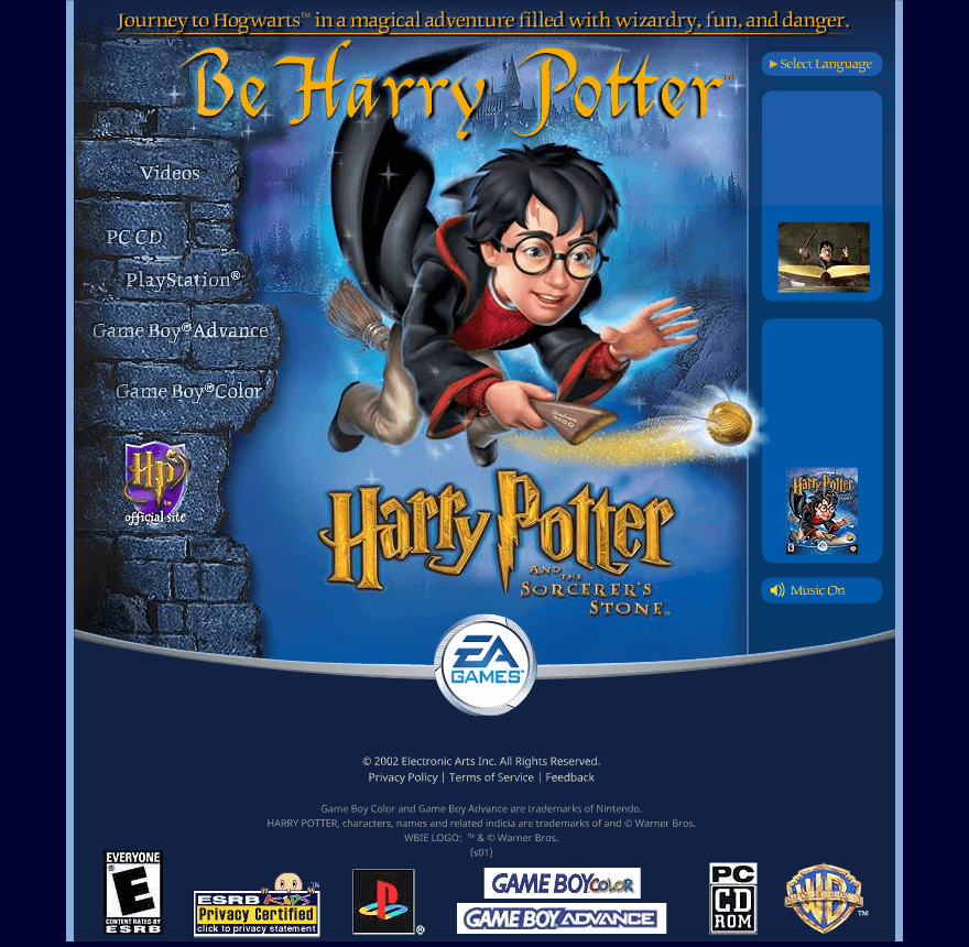 Harry Potter at EA Games in 2002