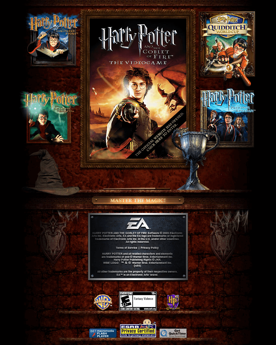 Harry Potter at EA Games website in 2005