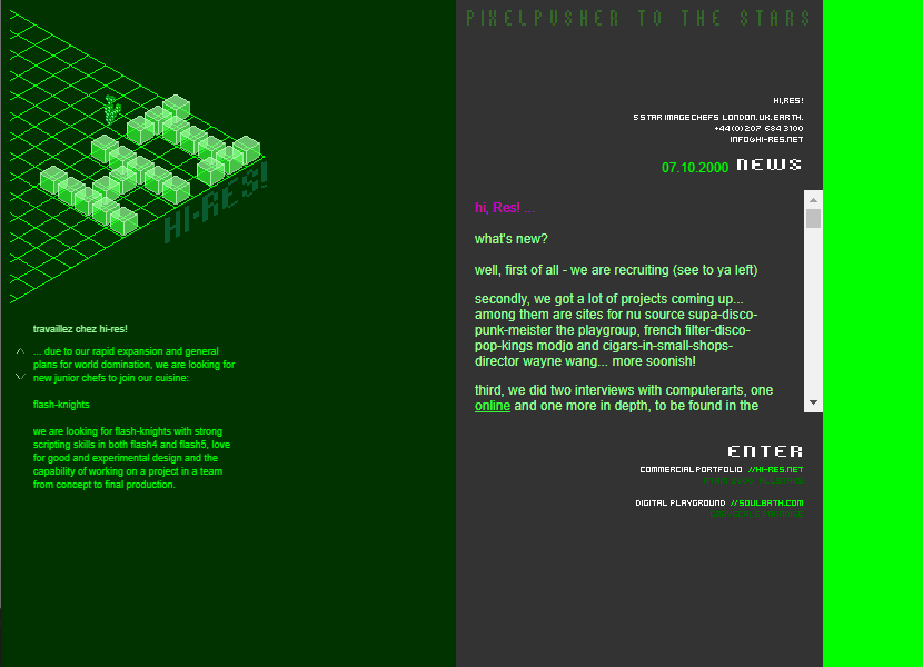 Hi-ReS! website in 2000