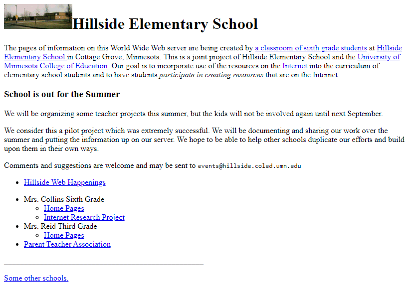 Hillside Elementary School in 1994