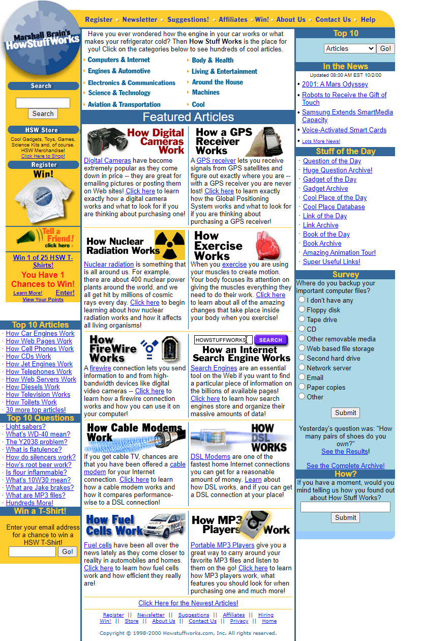 HowStuffWorks website in 2000