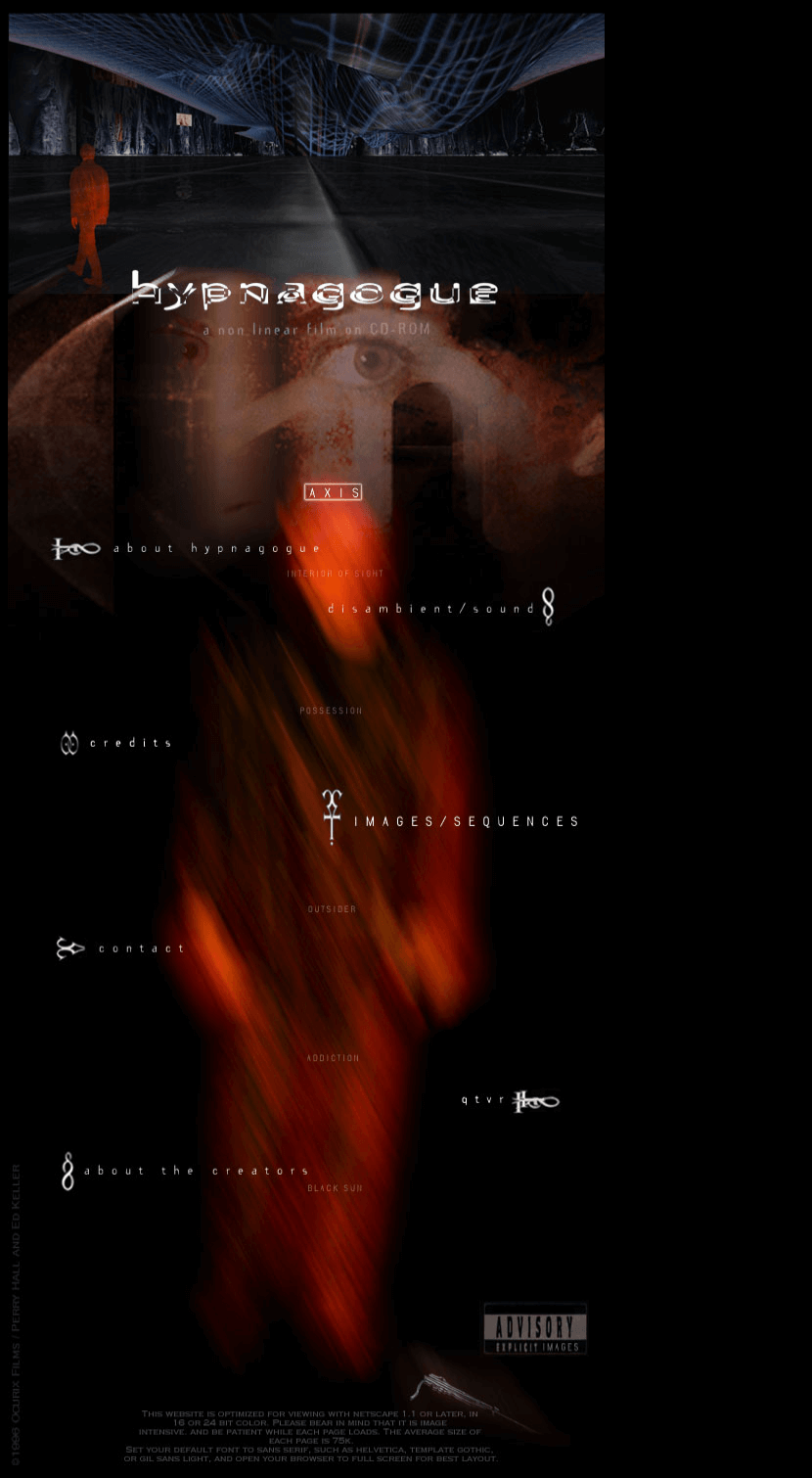 Hypnagogue Axis website in 1996