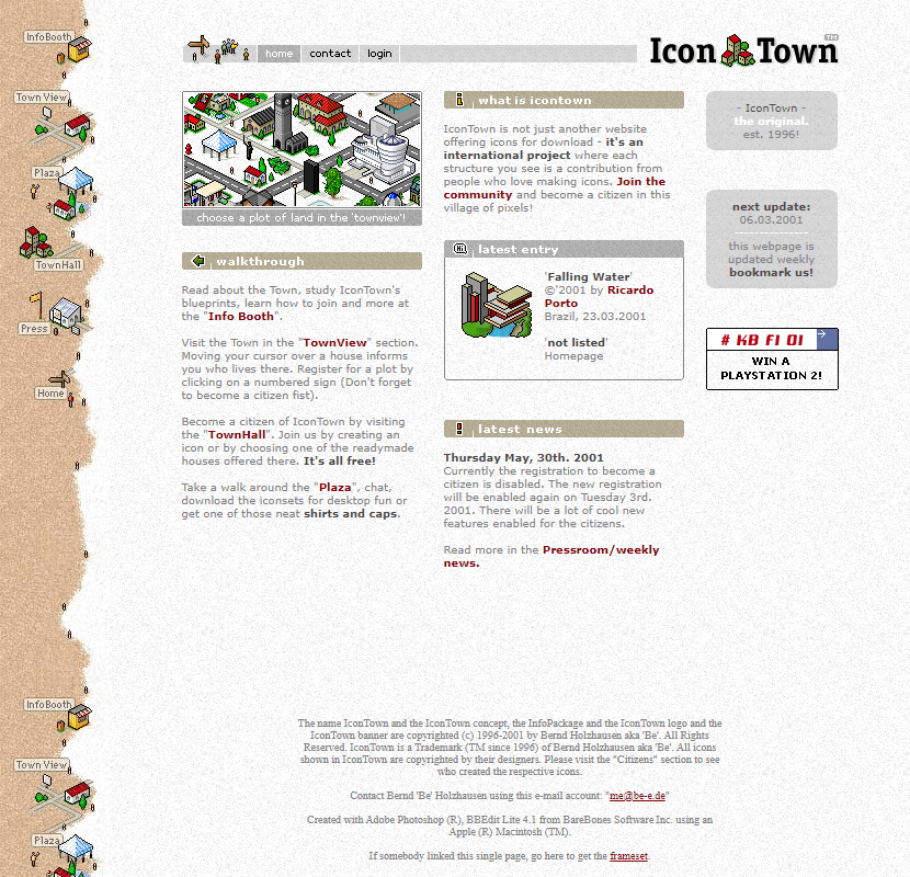 IconTown website in 2001