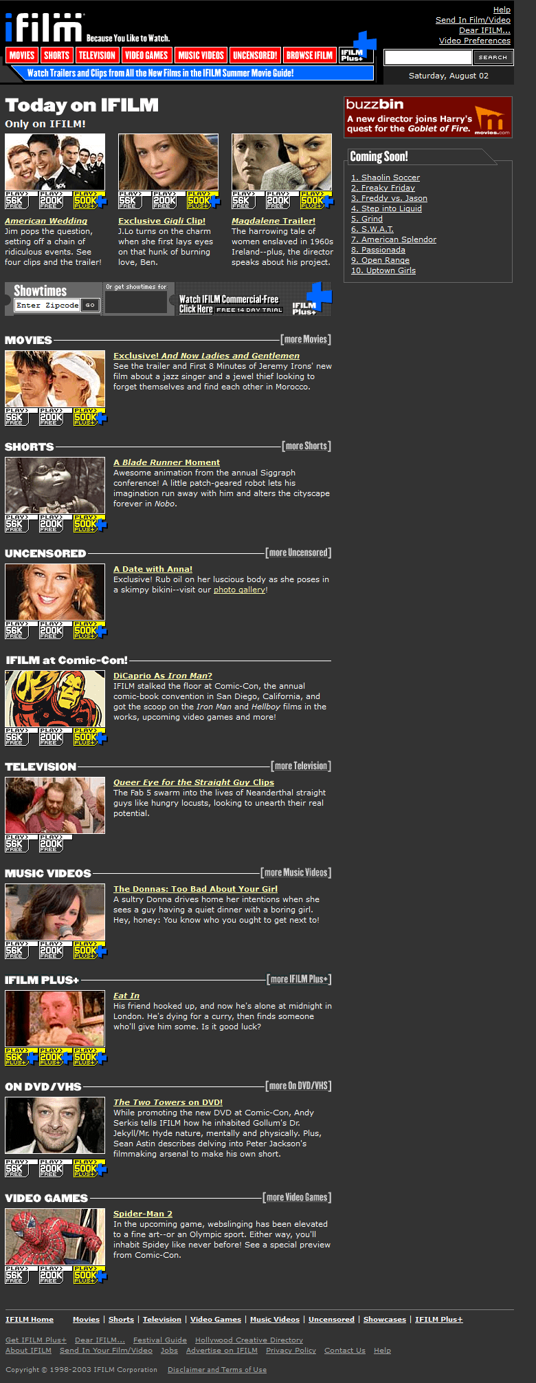 iFilm website in 2003