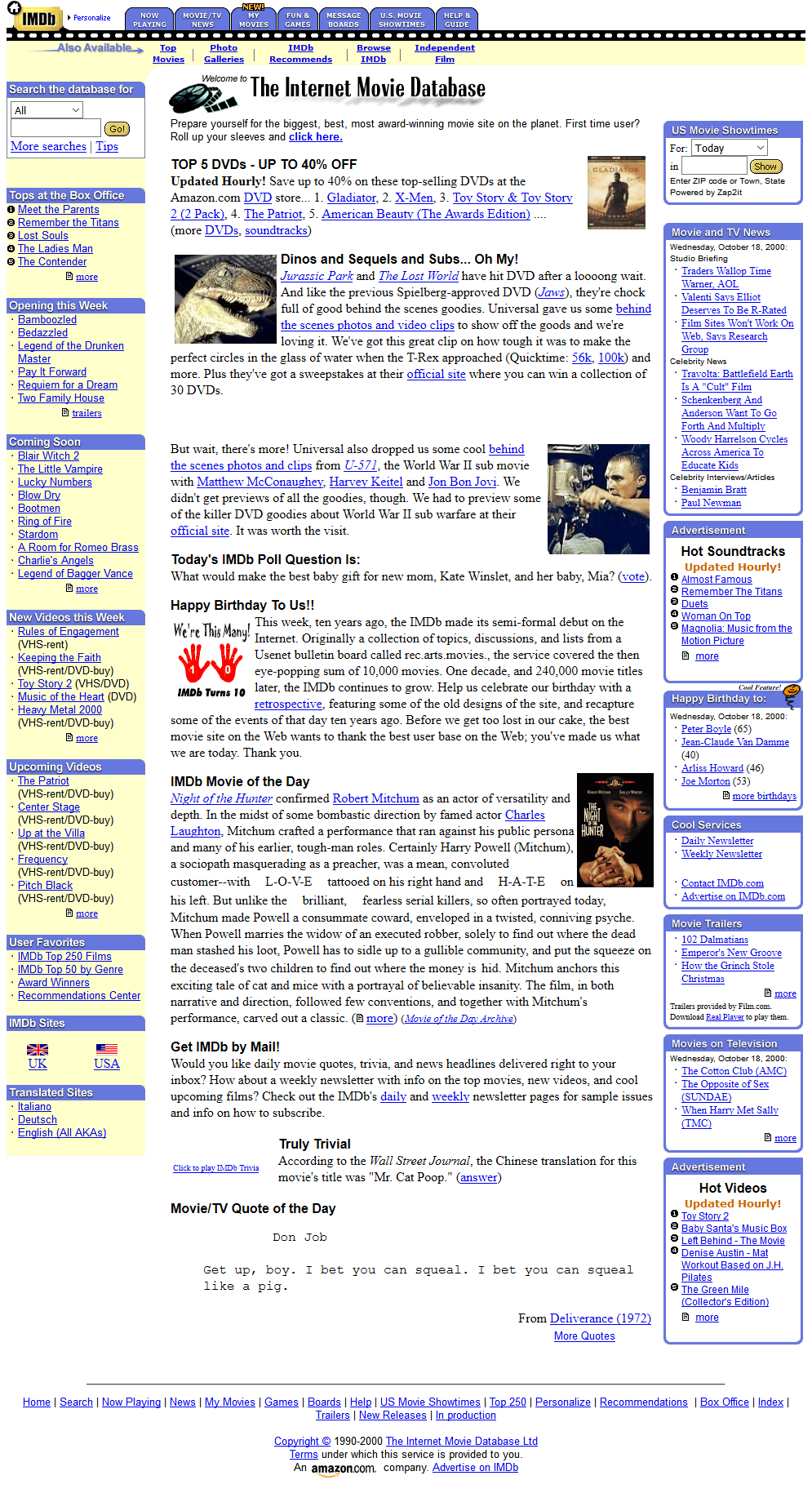 IMDb website in 2000