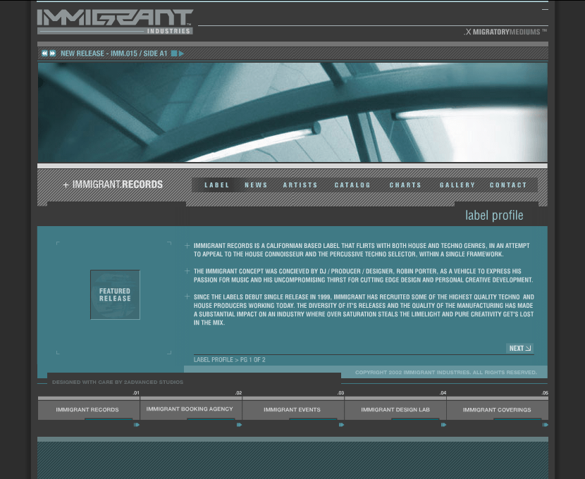 Immigrant Records website in 2002