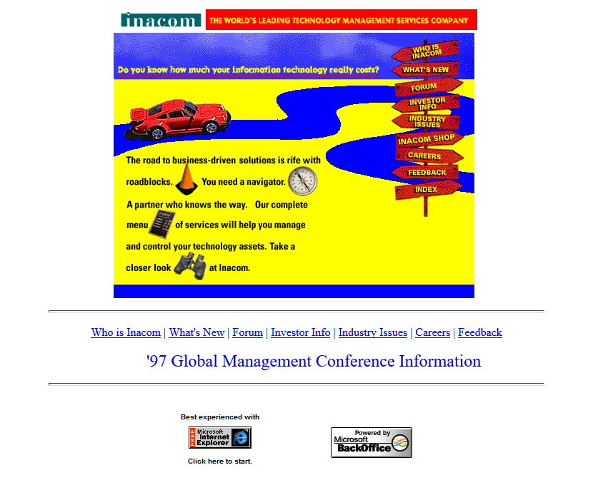 Inacom website in 1996