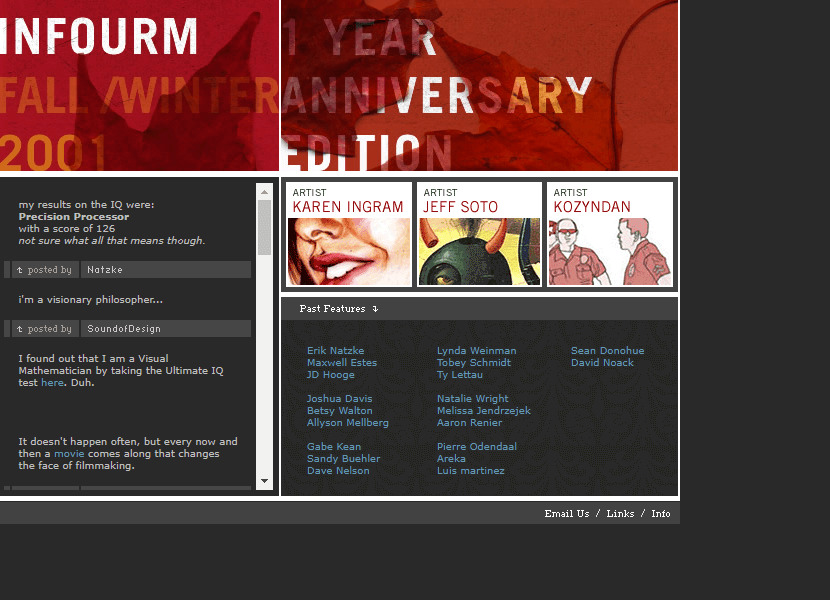 Infourm website in 2001