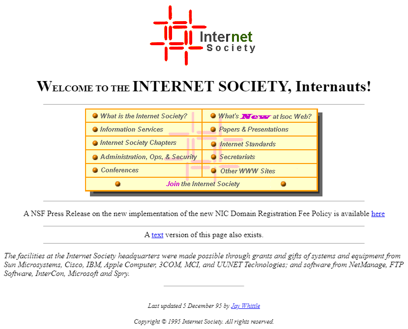 Internet Society in 1995