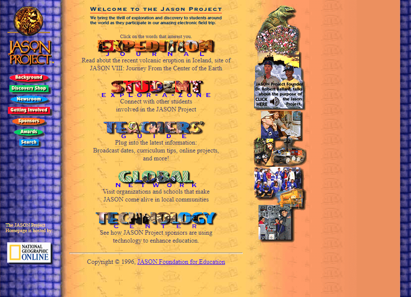 JASON project website in 1996
