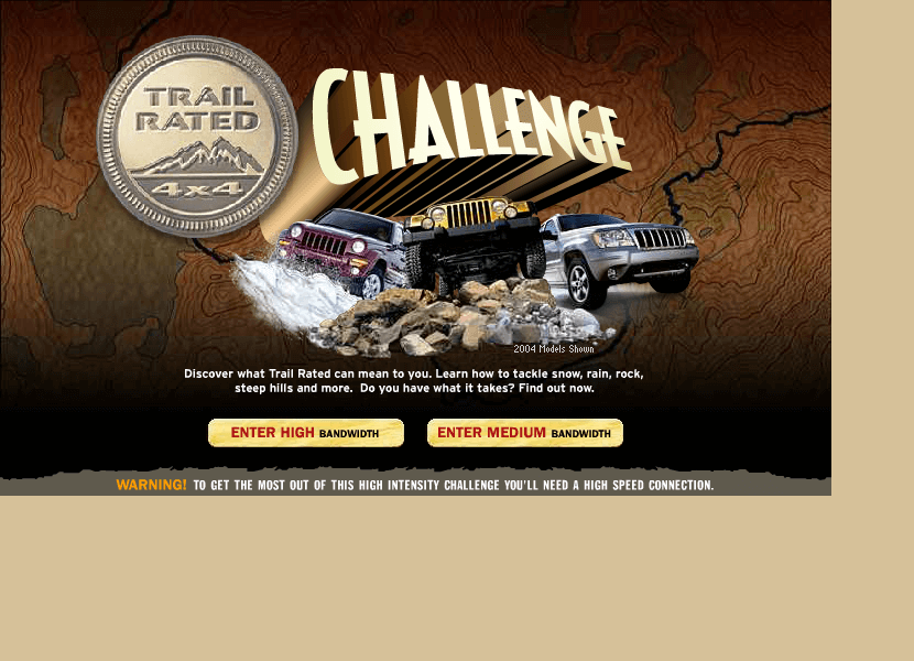 Jeep Trail flash website in 2004