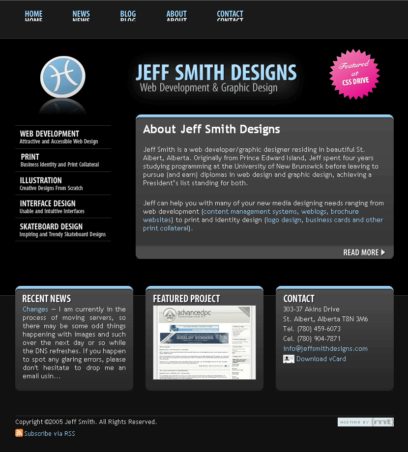 Jeff Smith Design website in 2006
