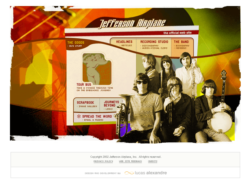 Jefferson Airplane website in 2002