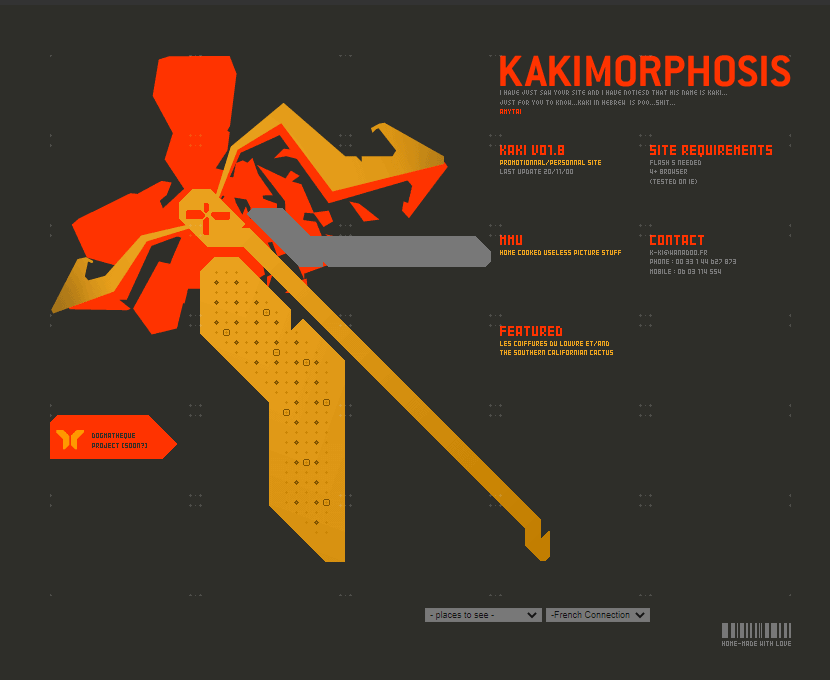 Kakimorphosis website in 2001