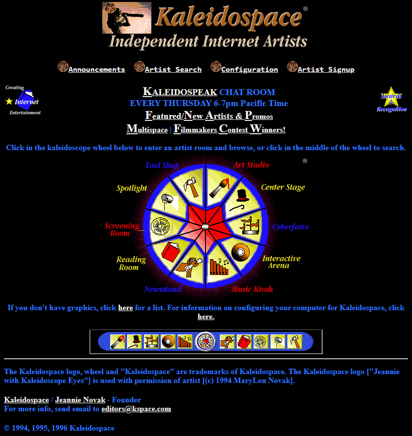 Kaleidospace website in 1996