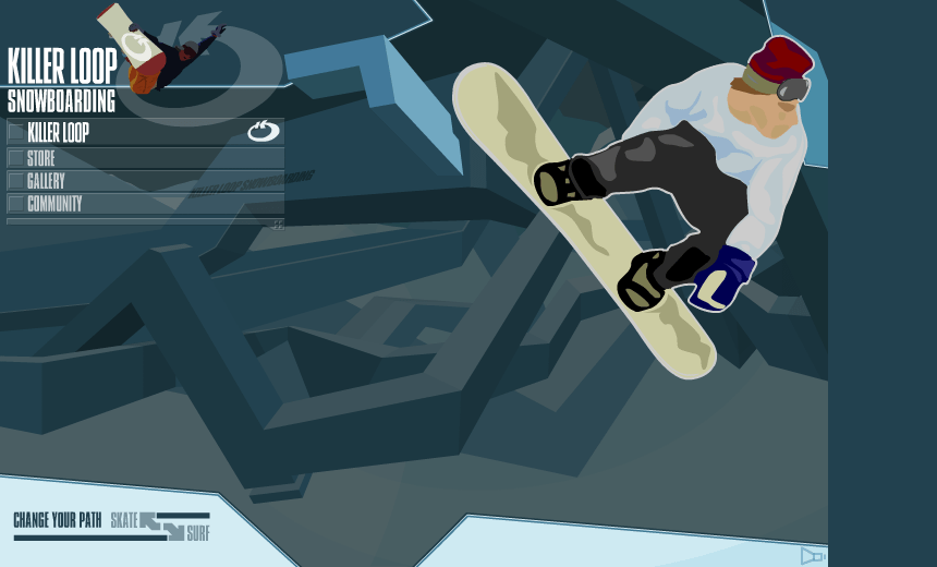 Killer Loop Snowboard flash website in 2003