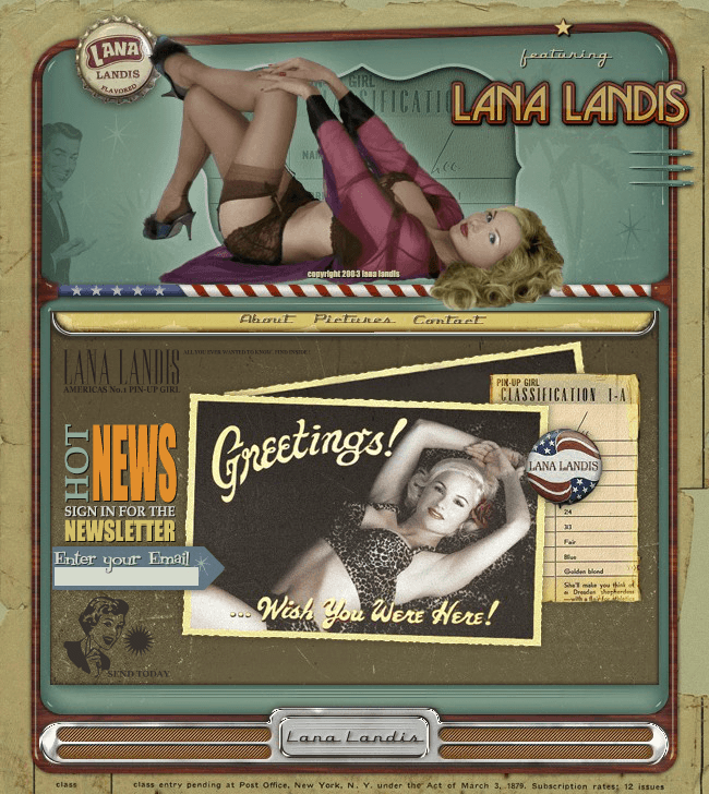 Lana Landis flash website in 2003