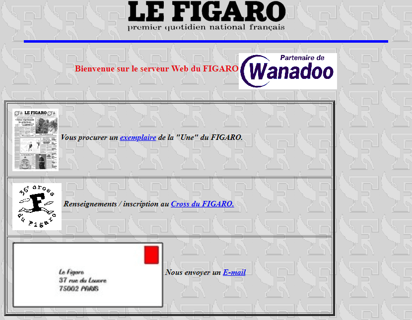 Le Figaro website in 1996