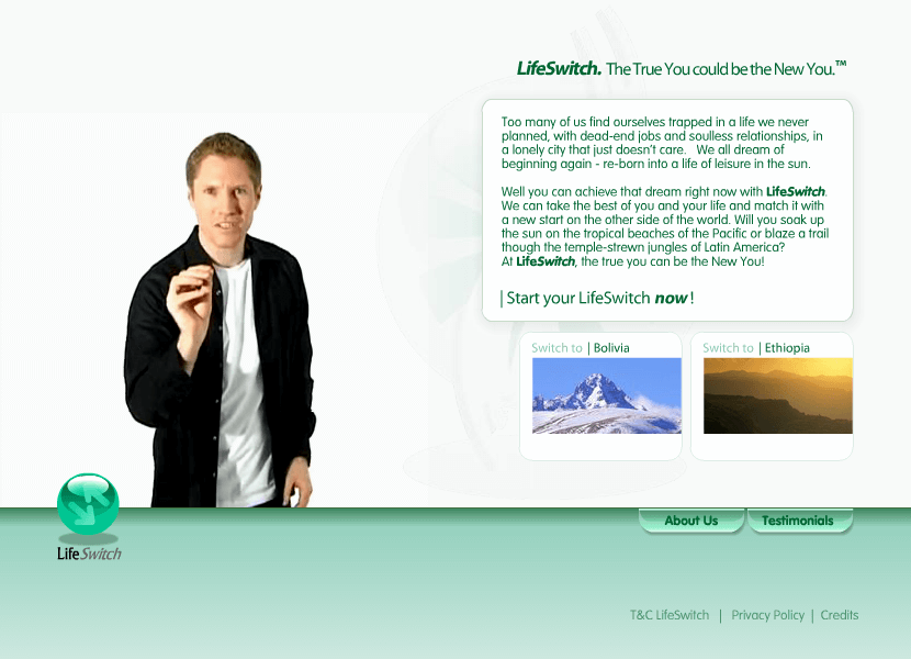 LifeSwitch flash website in 2004