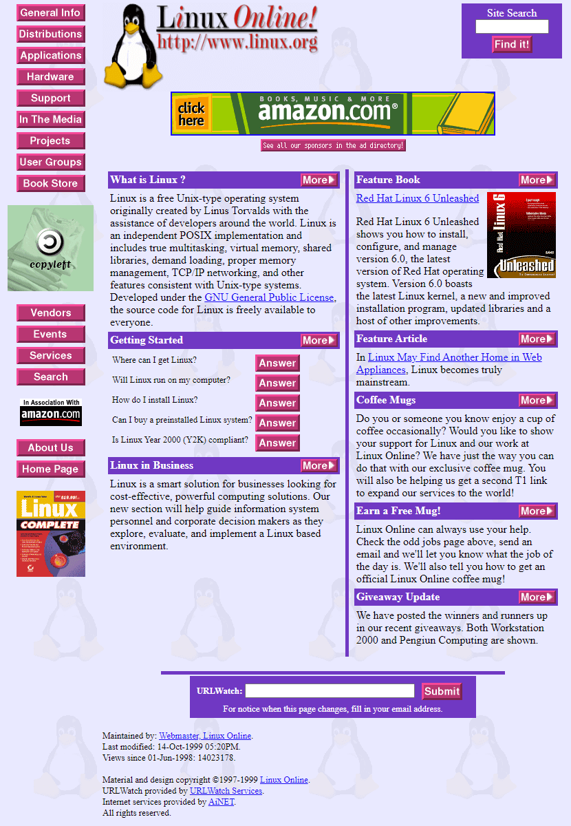 Linux Online in 1999