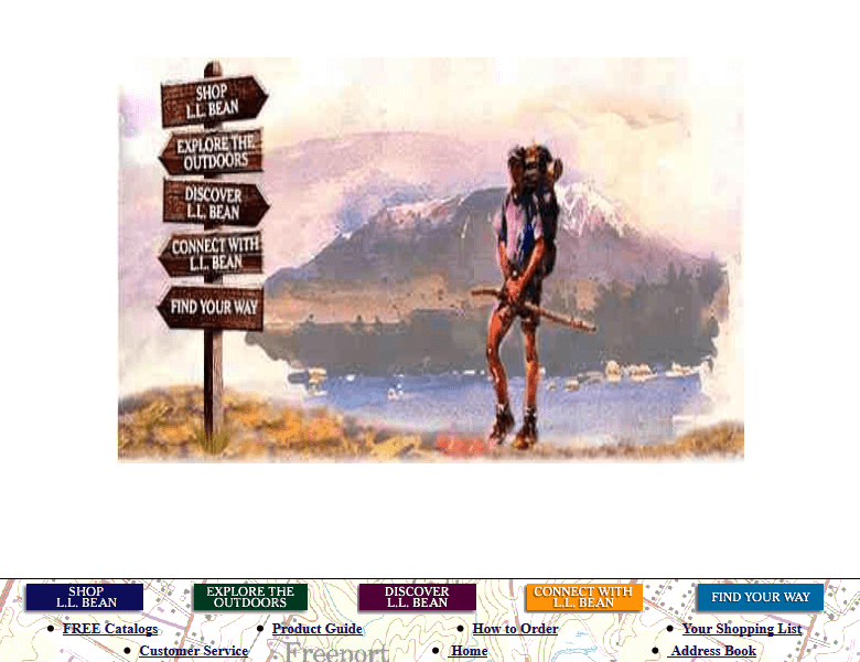 L. L. Bean website in 1997