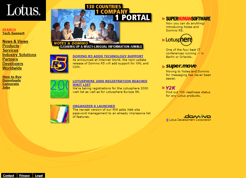 Lotus website in 1999