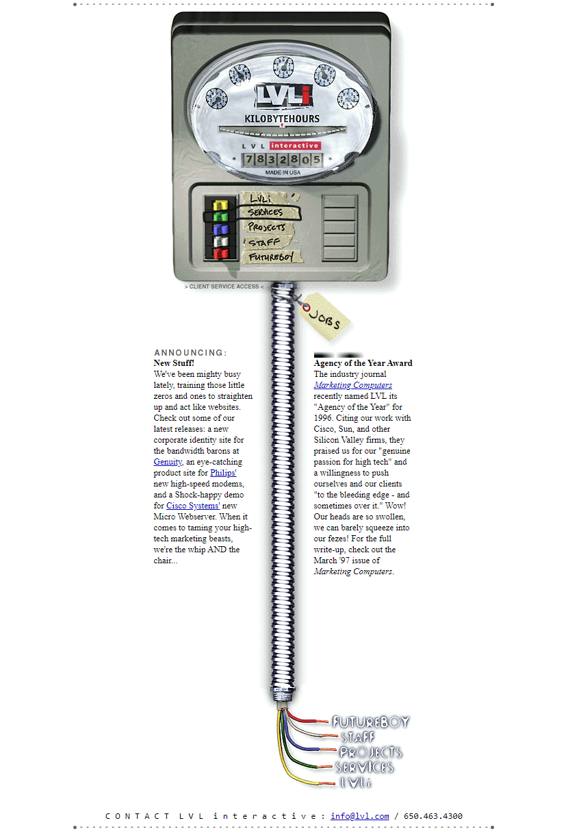 LVL interactive website in 1997