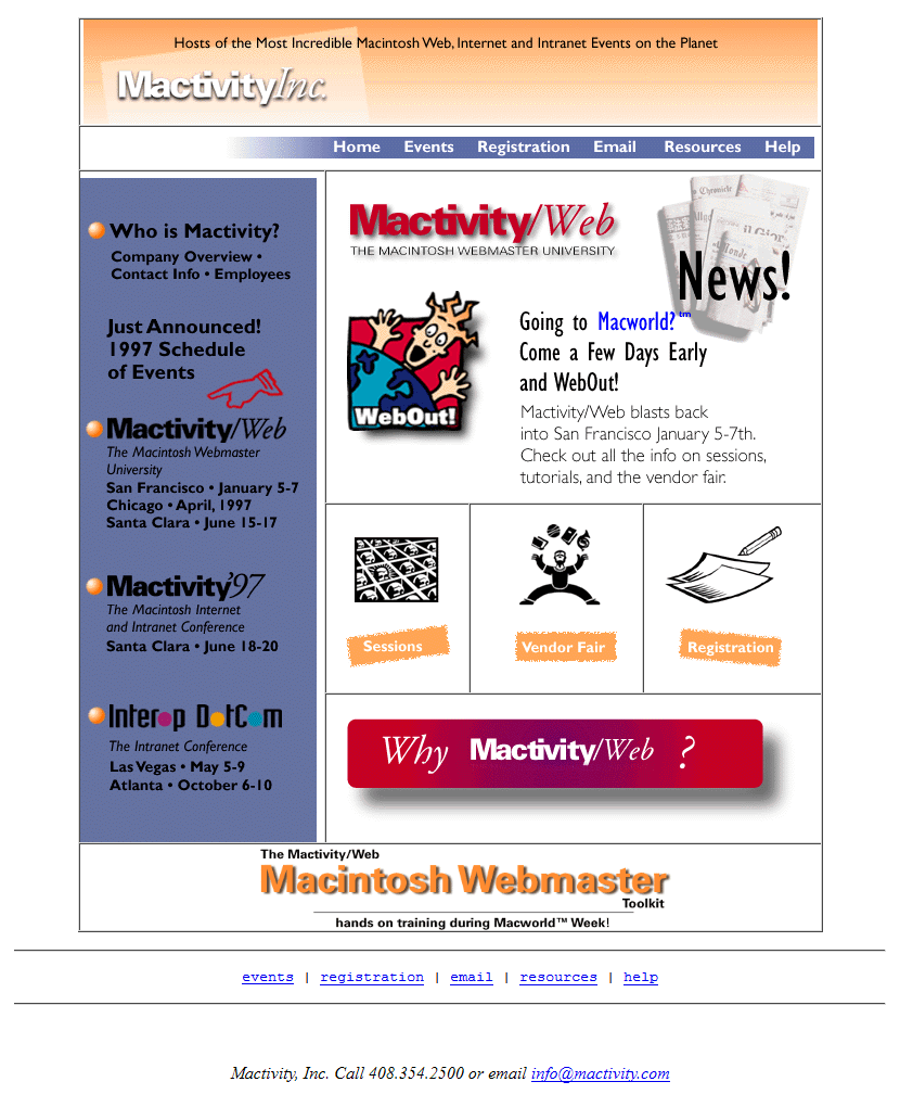 Mactivity website in 1996