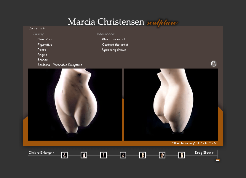 Marcia Christensen flash website in 2003